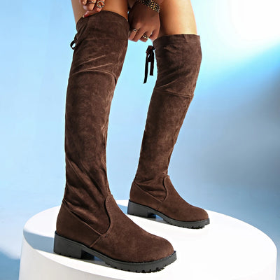 Annie - Suede Knee Boots