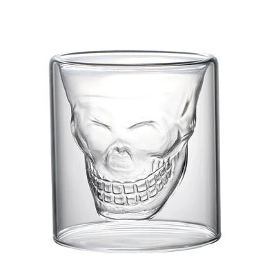 Skull Double Bottom Mug Glass Cup