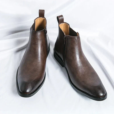 Cooper - Leather Chelsea Boots with Zipper