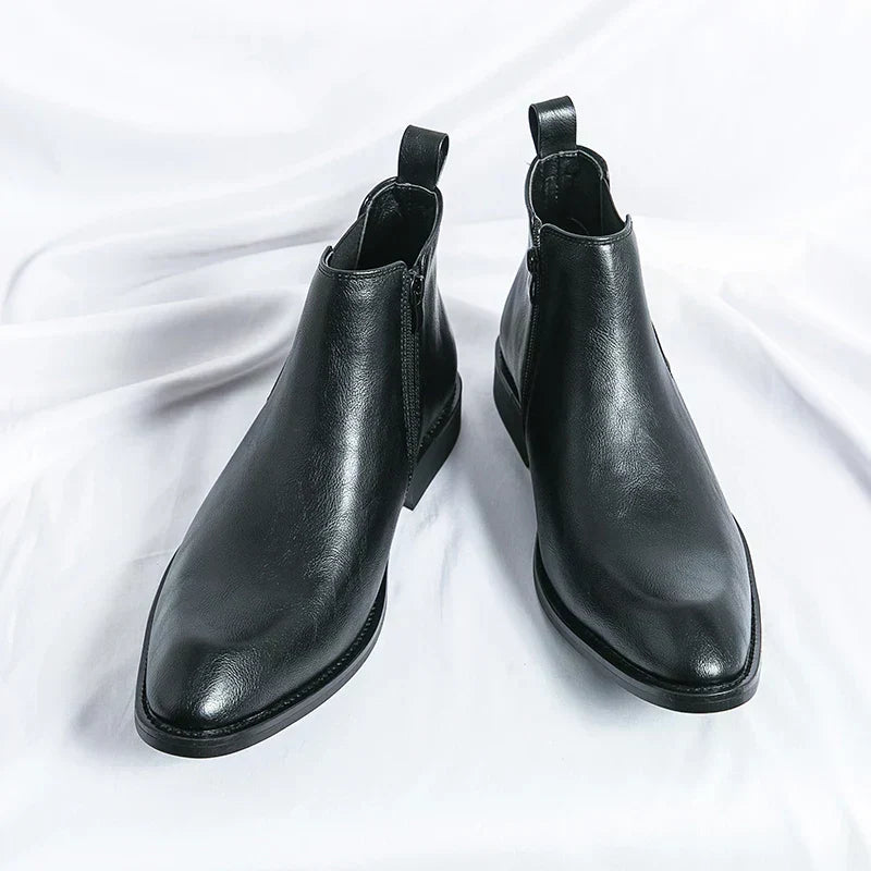 Cooper - Leather Chelsea Boots with Zipper