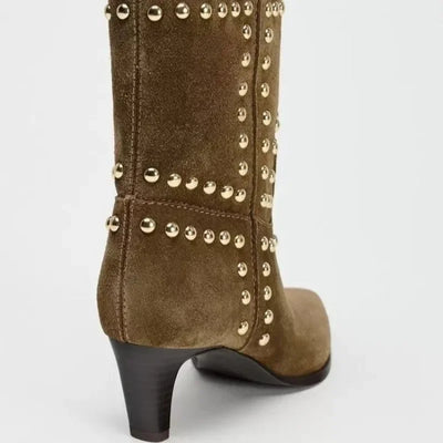 Bonnie - Studded Suede Boots