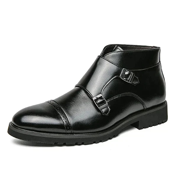 Darell - Double Monk Strap Leather Boots