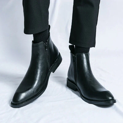 Cooper - Leather Chelsea Boots with Zipper