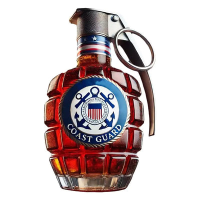 Engraved Military Hand Grenade Whiskey Bottle