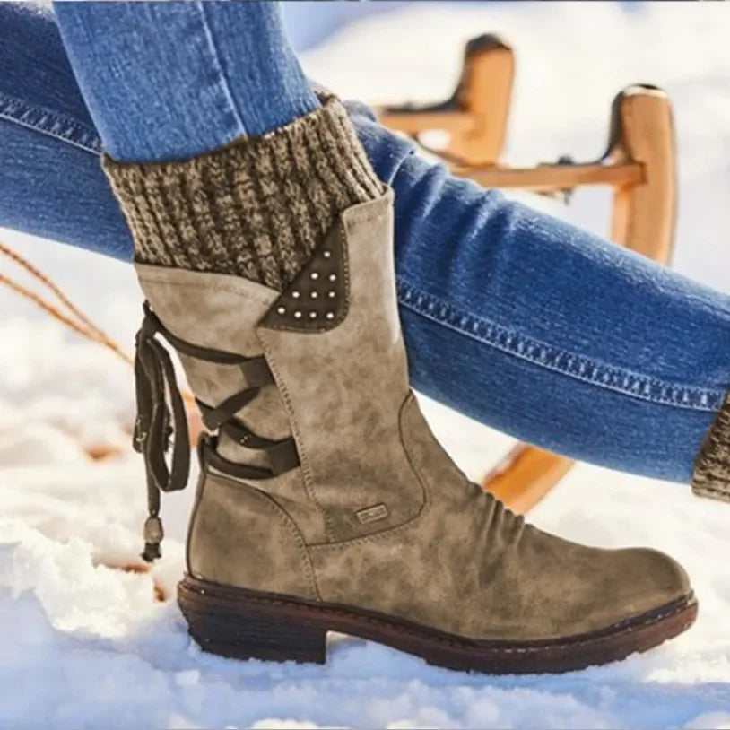 Yana - Warm Suede Mid-Calf Boots