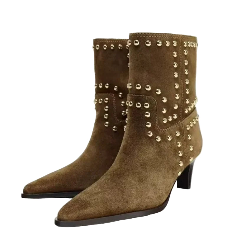 Bonnie - Studded Suede Boots