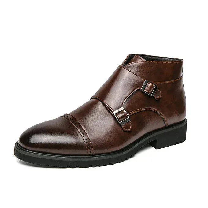 Darell - Double Monk Strap Leather Boots