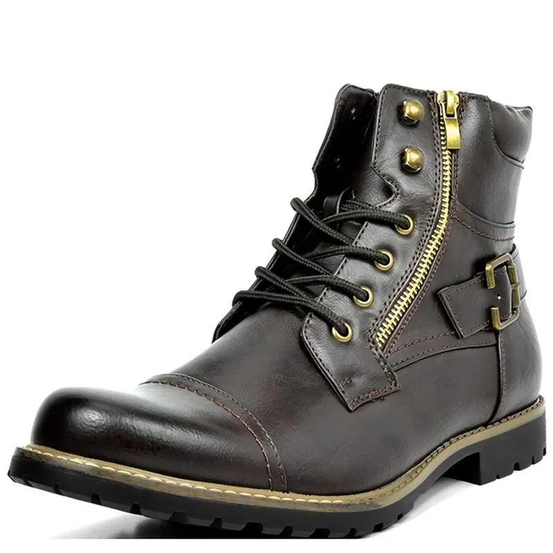 Damon - Leather Lace-Up Boots