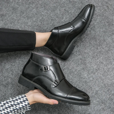 Darell - Double Monk Strap Leather Boots