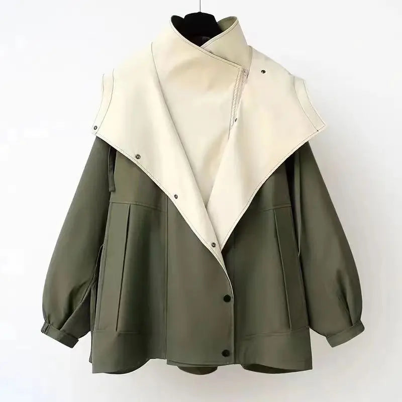 Xiandra - Trendy Hooded Windbreaker Coat