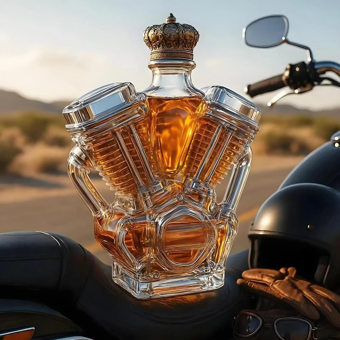 Motorcycle Engine Shape Whiskey Bottle