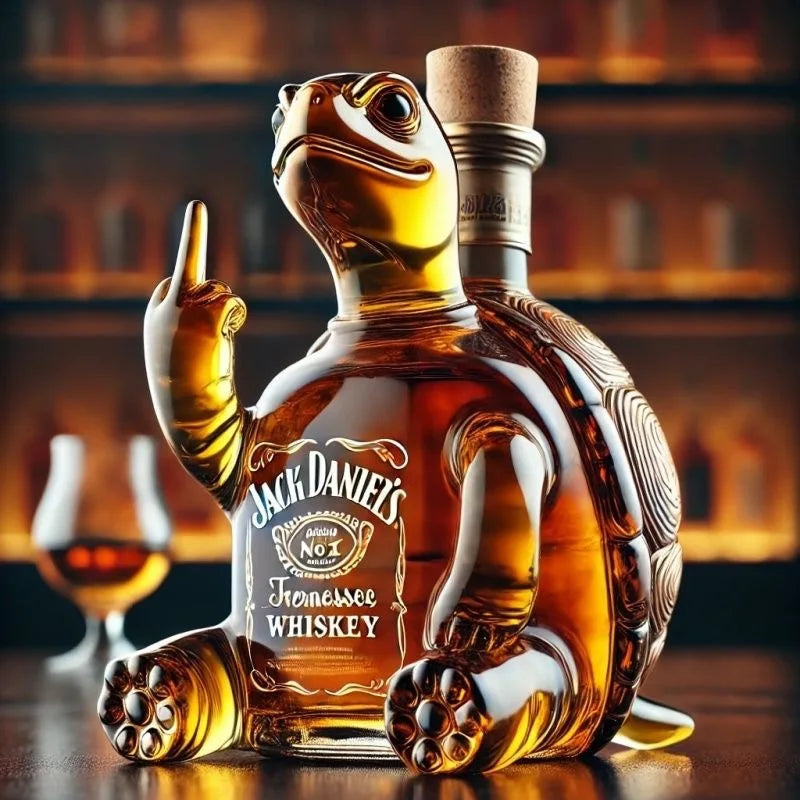 High Quality Turtle Raising Middle Finger Glass Bottle