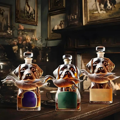 Airtight Whiskey Hound Glass Bottle