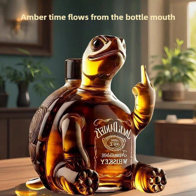 High Quality Turtle Raising Middle Finger Glass Bottle