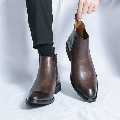 Cooper - Leather Chelsea Boots with Zipper