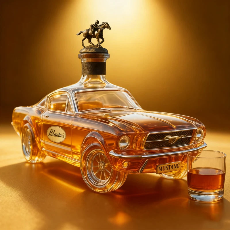 Mustang whiskey bottle with high borosilicate glass
