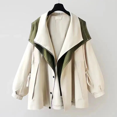 Xiandra - Trendy Hooded Windbreaker Coat