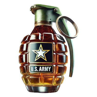 Engraved Military Hand Grenade Whiskey Bottle