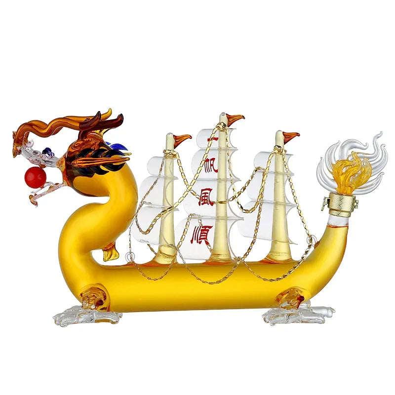 1000ml Lead-Free Chinese Dragon Whiskey Bottle