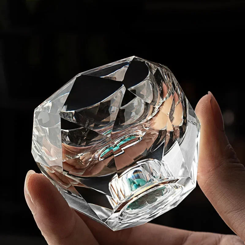 Diamond Cutting Crystal Liquor Glass