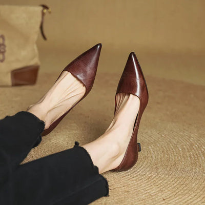 Marise - Pointed Toe Leather Pumps