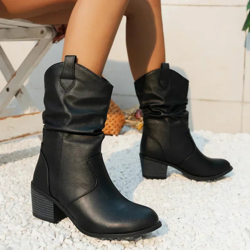 Cassidy - Classic Mid-Calf Western Boots