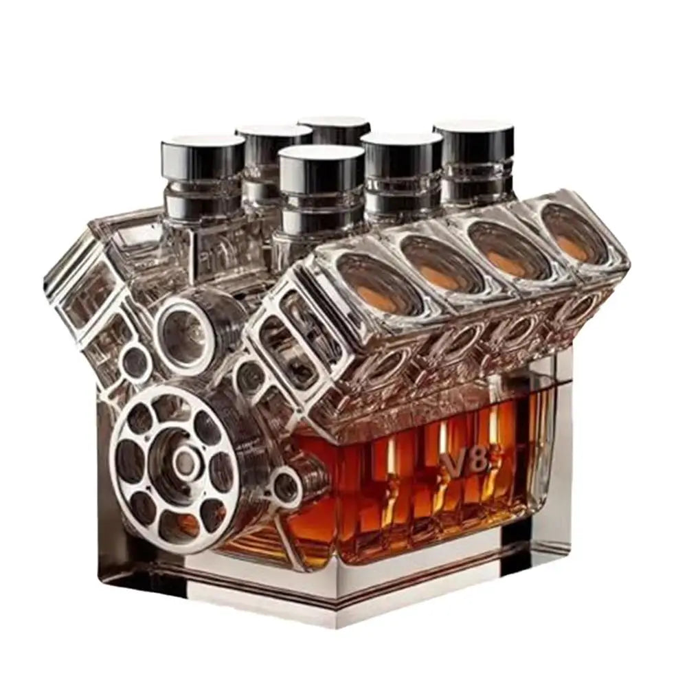 V8 Engines Shape Whiskey Bottle