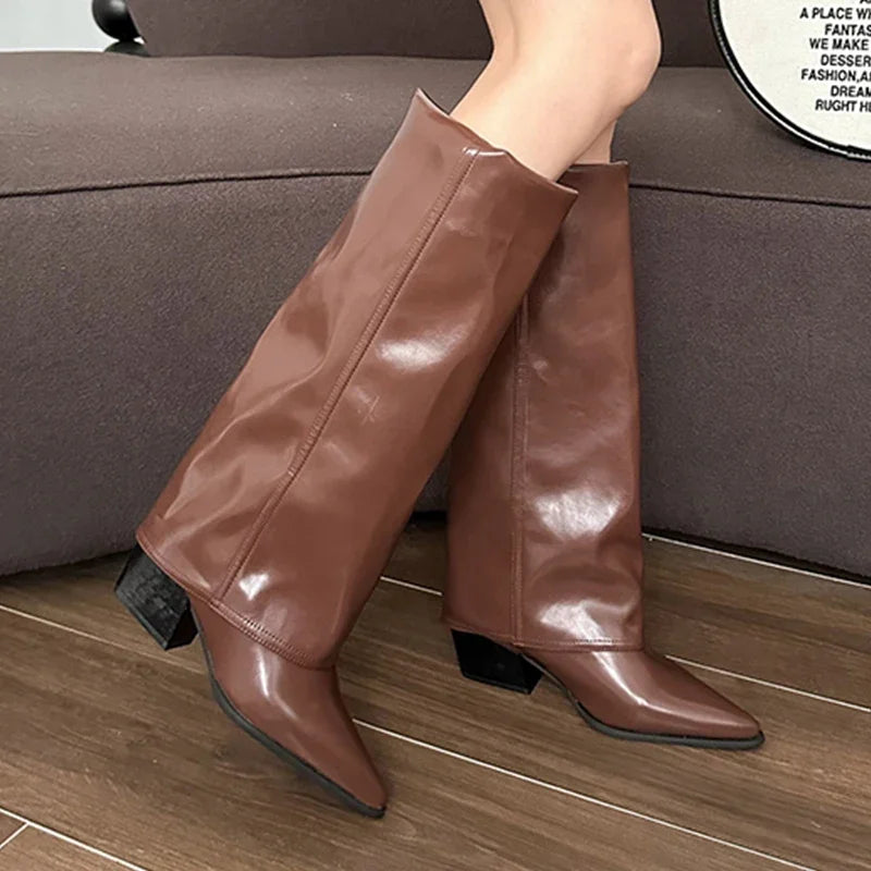 Zoe - Chunk Leather High Boots