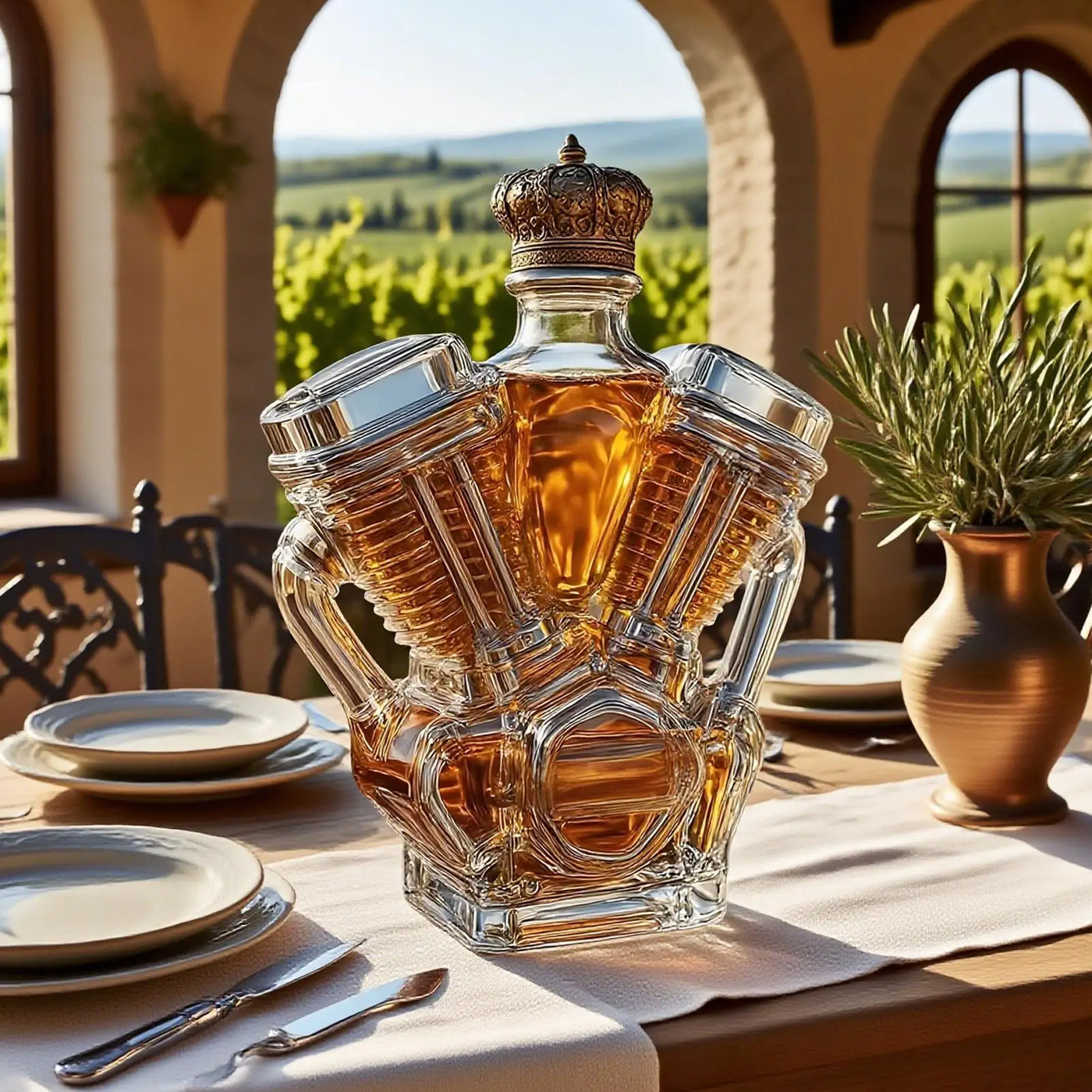 Motorcycle Engine Shape Whiskey Bottle