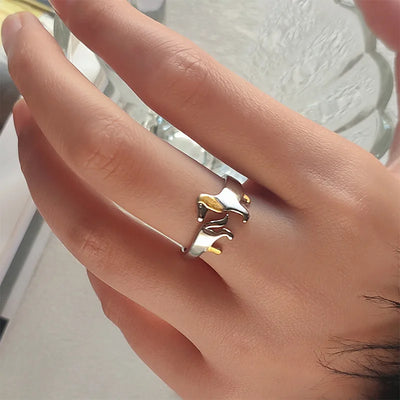 Silver Dachshund Ring – Adjustable Fit