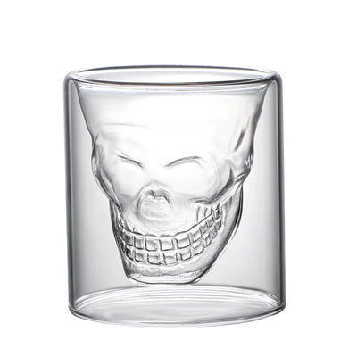 Skull Double Bottom Mug Glass Cup
