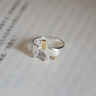 Silver Dachshund Ring – Adjustable Fit