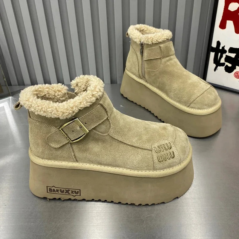 Betty - Suede Plush Ankle Boots