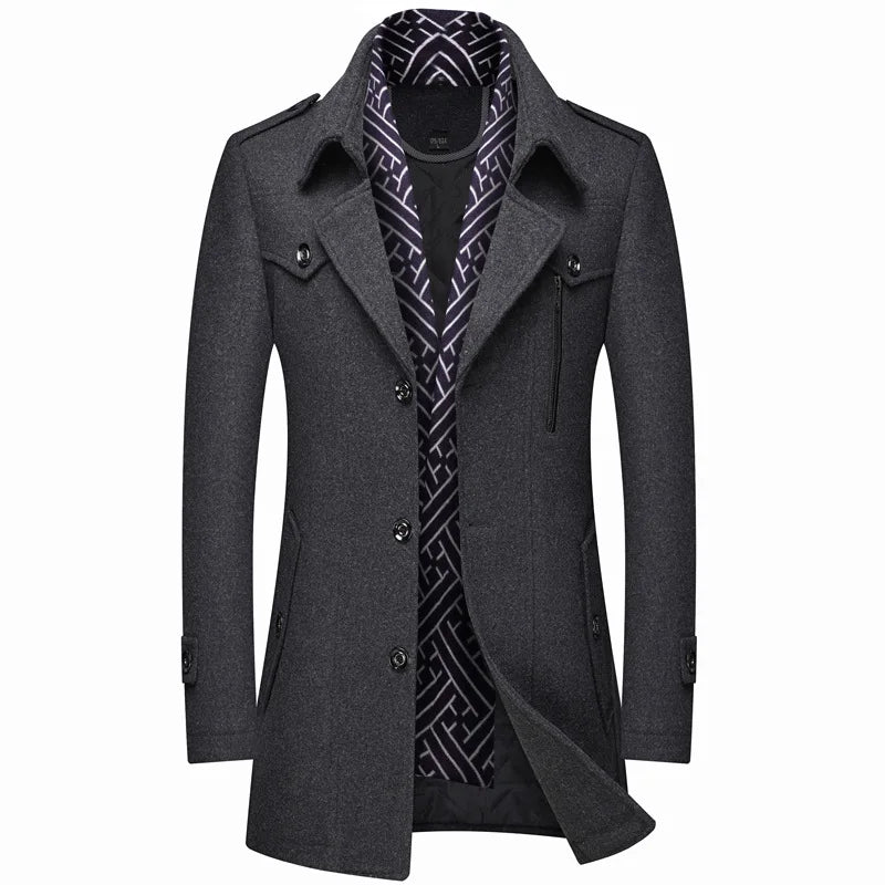 Tom - Quilted Thick Warm Wool Coat