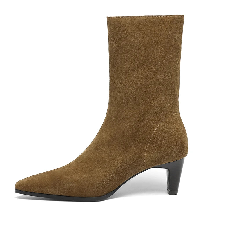 MORAZORA - Luxury Cow Leather Ankle Boots