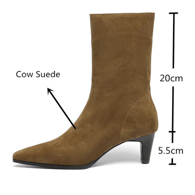 MORAZORA - Luxury Cow Leather Ankle Boots