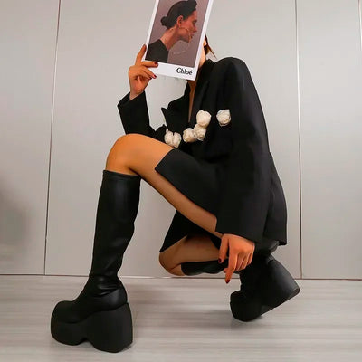 Trisha - Elegant Chunky Boots