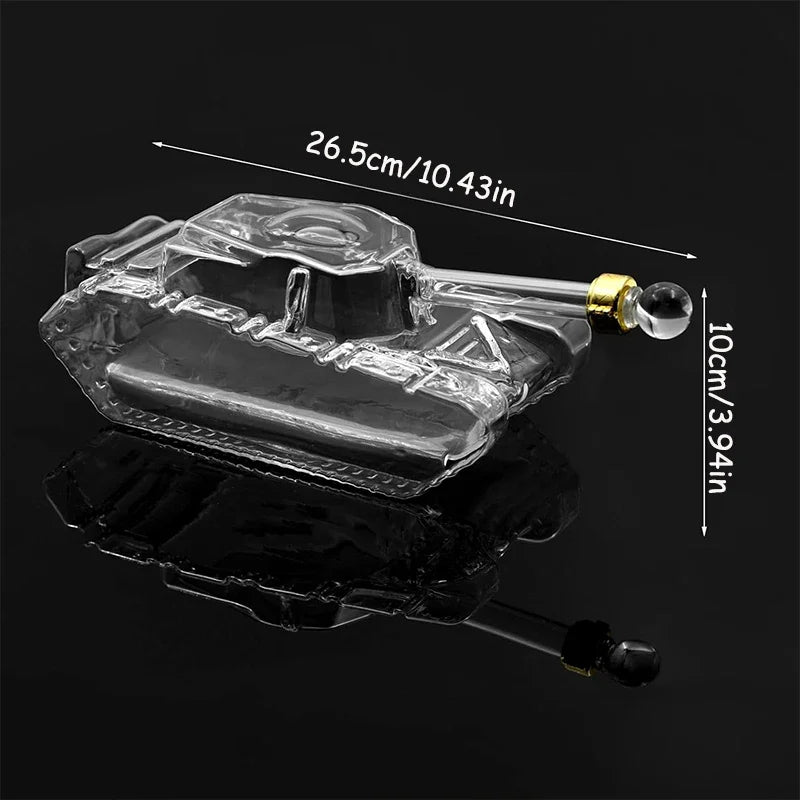 1000/500ML Tank Shaped Glass Whiskey Bottle