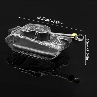 1000/500ML Tank Shaped Glass Whiskey Bottle