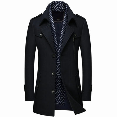 Tom - Quilted Thick Warm Wool Coat