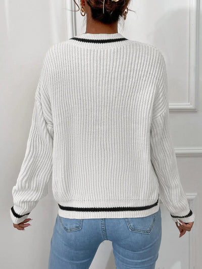 Marina - Stripe waffle knit sweater