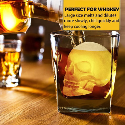 4 Cavity Silicone Skull Ice Mold Tray