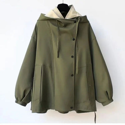 Xiandra - Trendy Hooded Windbreaker Coat