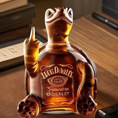 High Quality Turtle Raising Middle Finger Glass Bottle