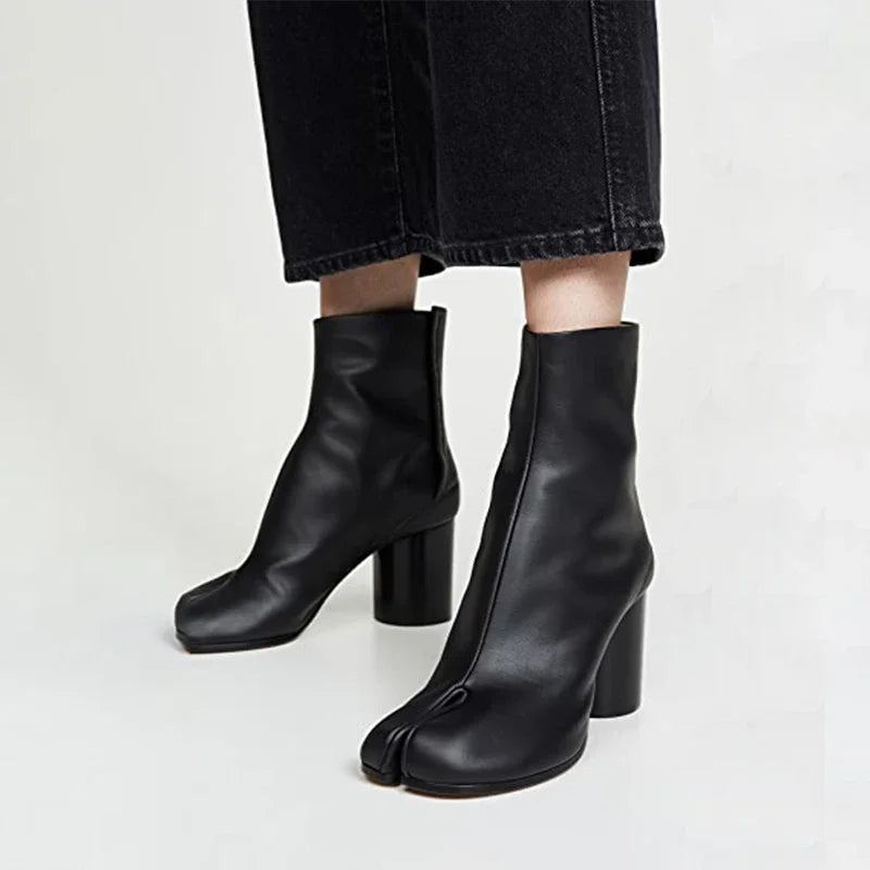 Kendall - Luxury Leather Split Toe Boots