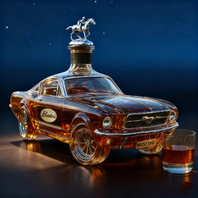 Mustang whiskey bottle with high borosilicate glass