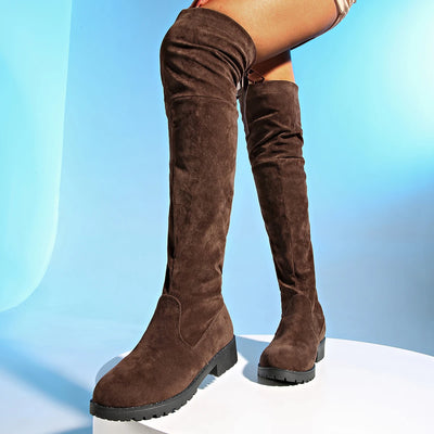 Annie - Suede Knee Boots