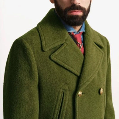 Blake - Button-up Lapel Woolen Coat