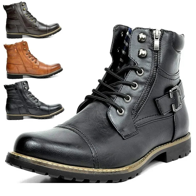 Damon - Leather Lace-Up Boots