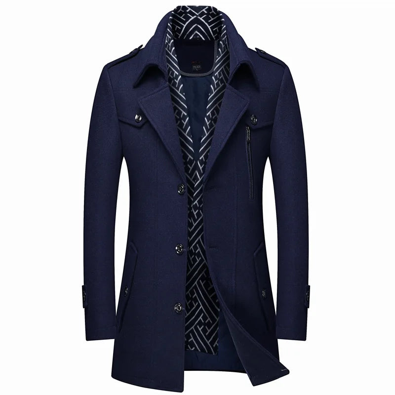 Tom - Quilted Thick Warm Wool Coat